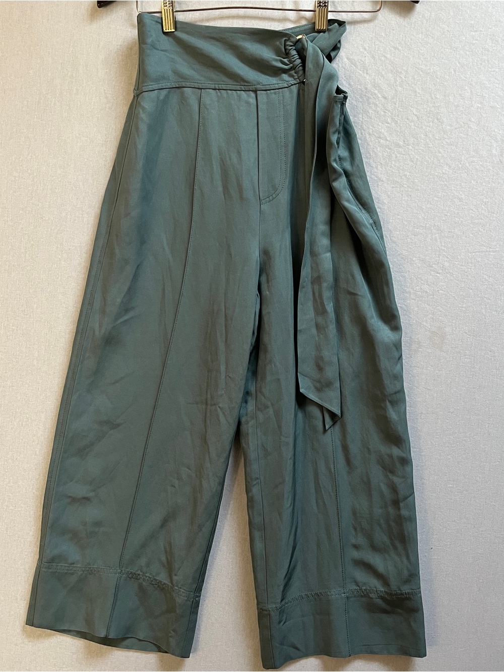 JAC Jacqueline Conoir Linen Lyocell High Rise Tie Wide Leg Pants XS